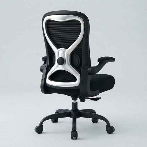 Casasio Tilt and Rock Mesh Chair, Black with Silver