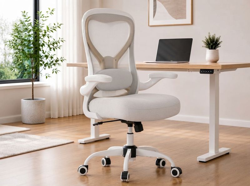Five-arm nylon base with rolling casters photographed from a low angle on ha
